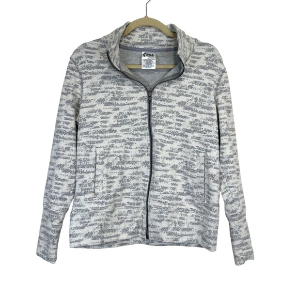 Zyia Active Jacket Full Zip Athletic Stretch Gray Cream Womens Size M - Picture 1 of 6